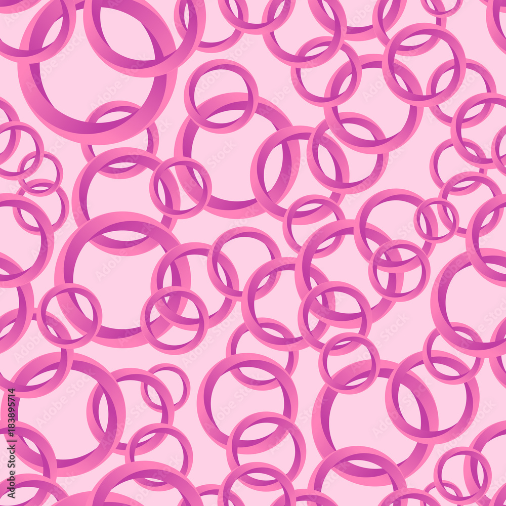Seamless pattern with pink abstract circles.