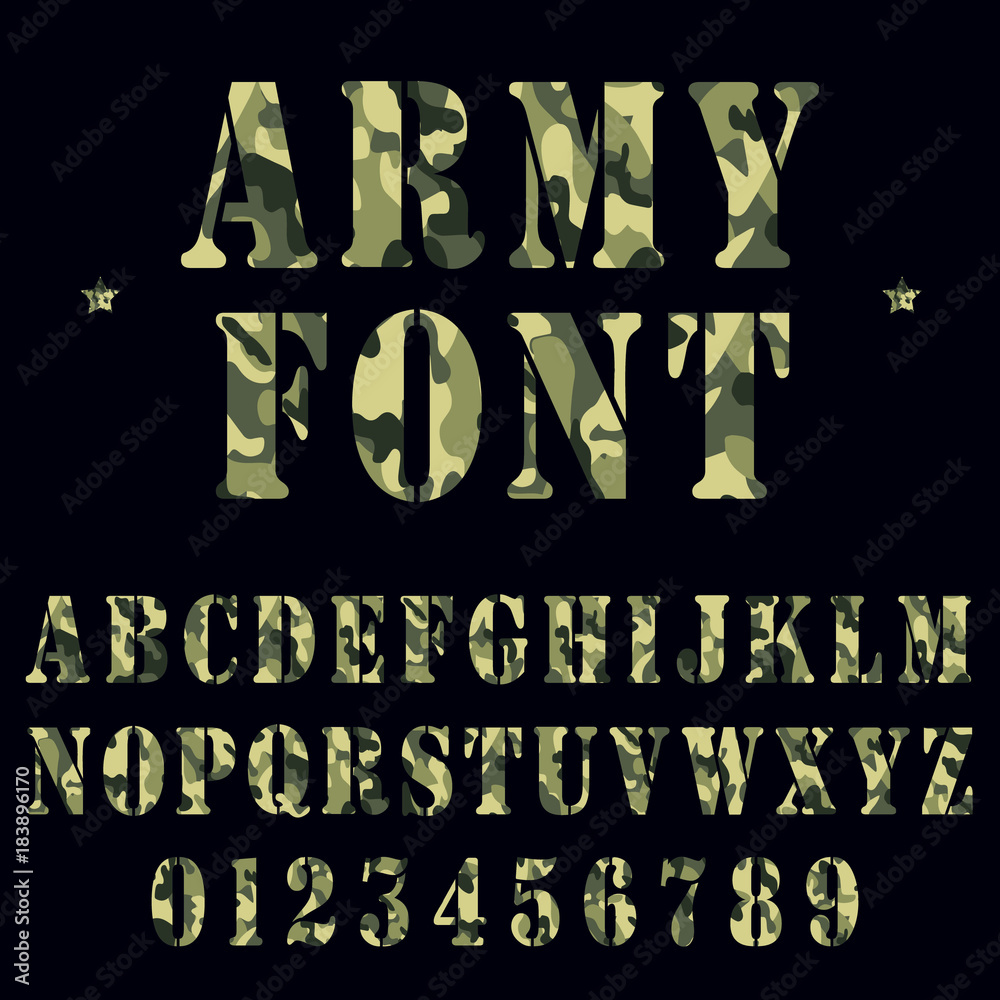 Military Alphabet Stencil Set