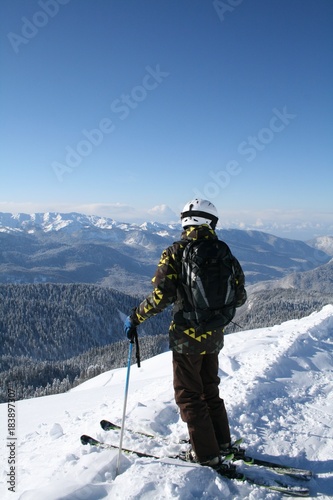 Skier at the Rosa Khutor ski resort