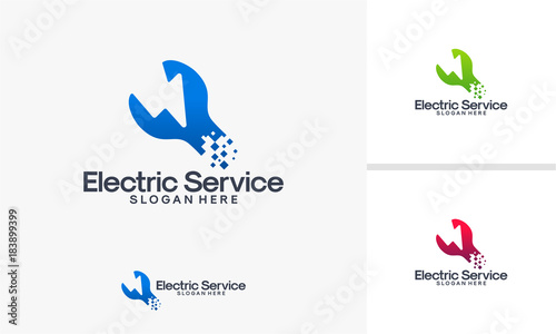 Electricity Service logo designs vector, Electricity Technology logo Template