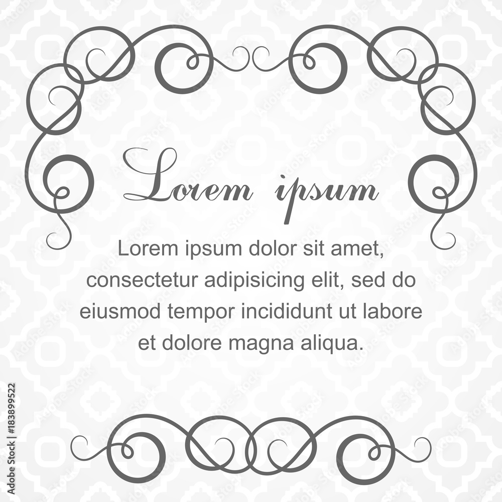 Background with calligraphic decorative elements.