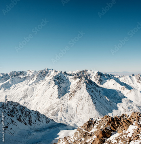 Winter walk in mountains of Zailiysky Ala Tau Almaty Kazakhtan