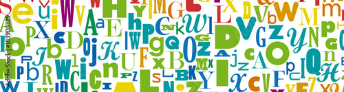 banner abstract confuse colorful alphabet, vector background