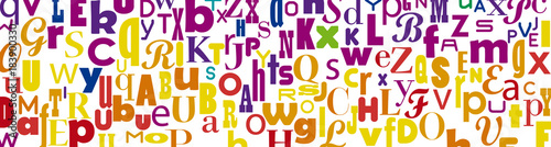 banner abstract confuse colorful alphabet, vector background