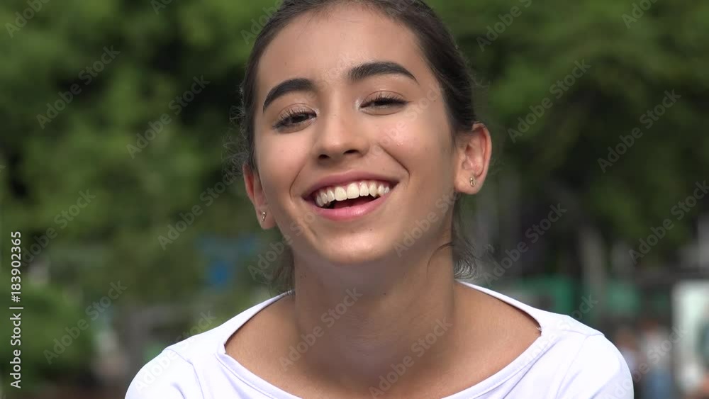 Happy Young Hispanic Female Teen Happy Young Hispanic Female Teen