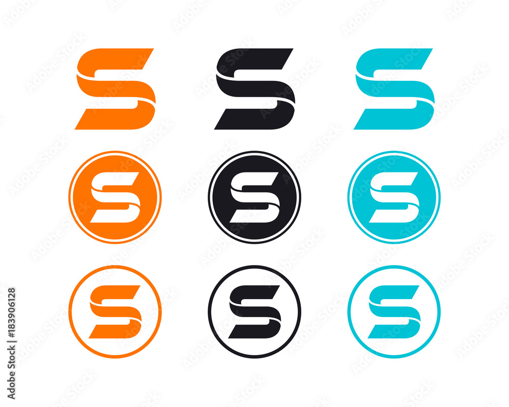 Unique Simple Initial Letter S Modern Circle Logo Symbol for Company Unique Simple Initial Letter S Modern Circle Logo Symbol for Company