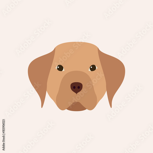 Head dog. Simple pet. Vector illustration.
