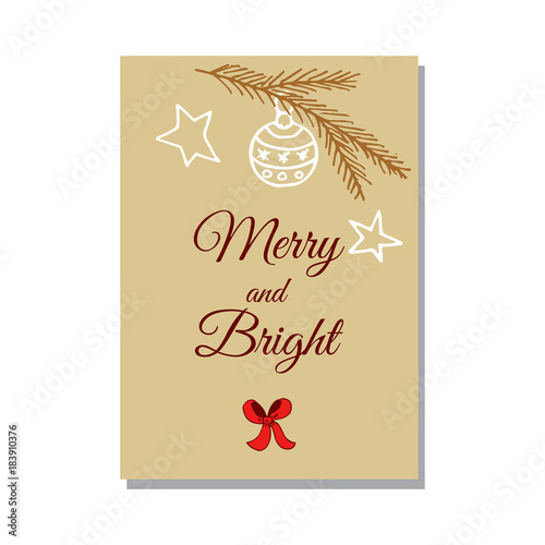 Merry Christmas and Happy New Year greeting card