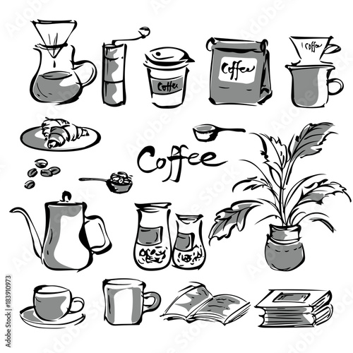 コーヒーの小物イラスト
