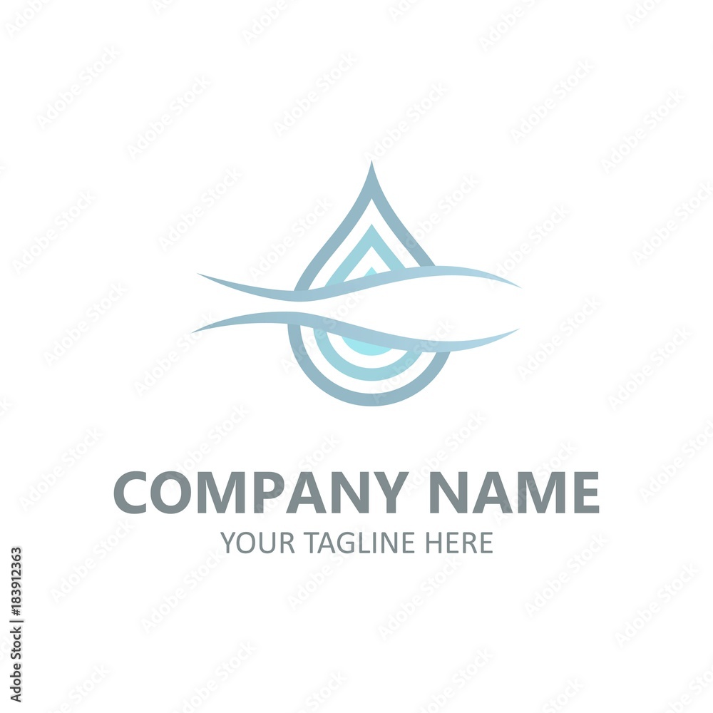 Water logo element vector illustration emblem nature