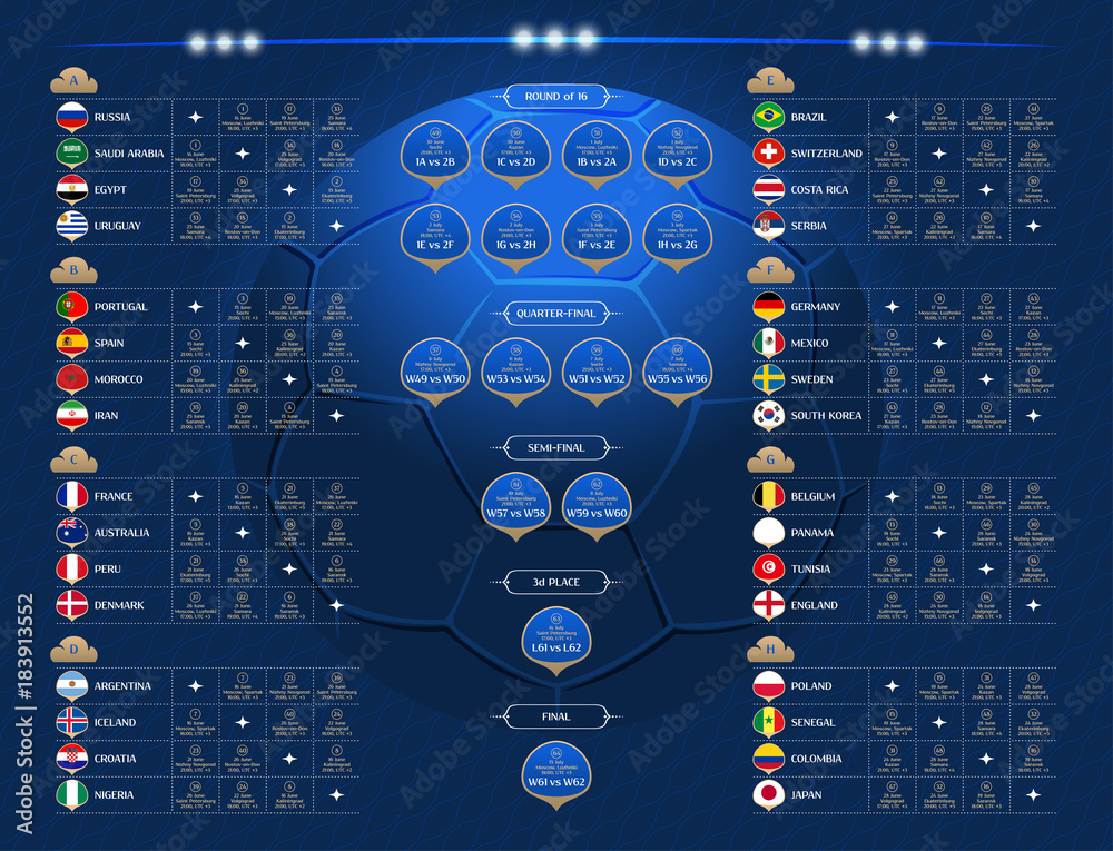 Fototapeta premium Match schedule, vector illustration