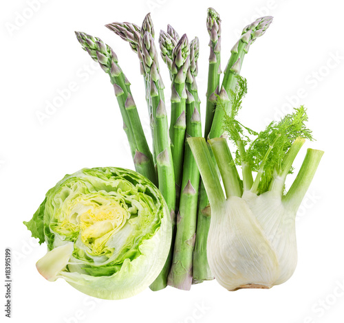 Vegetables isolated on white background