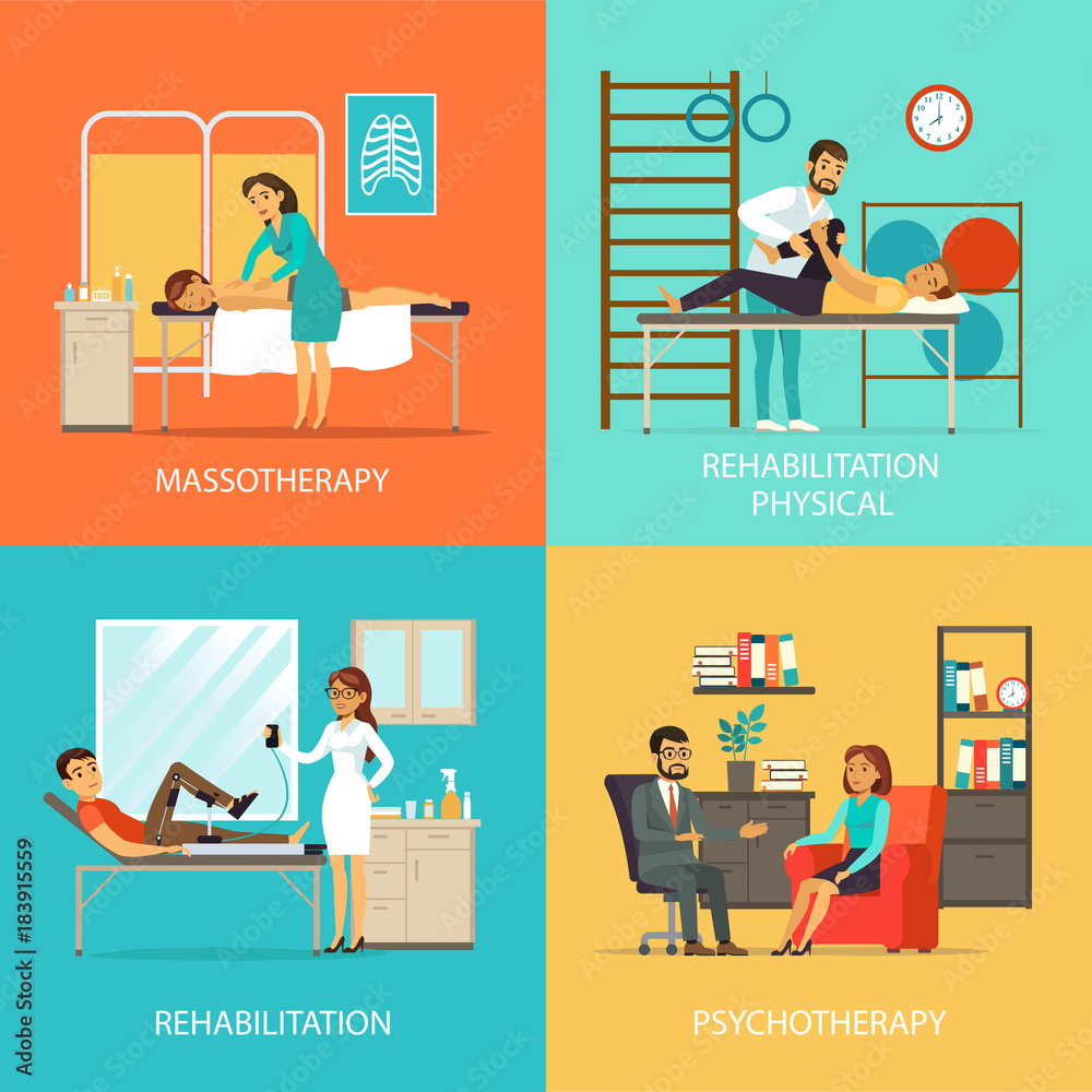 People Rehabilitation Square Concept People Rehabilitation Square Concept