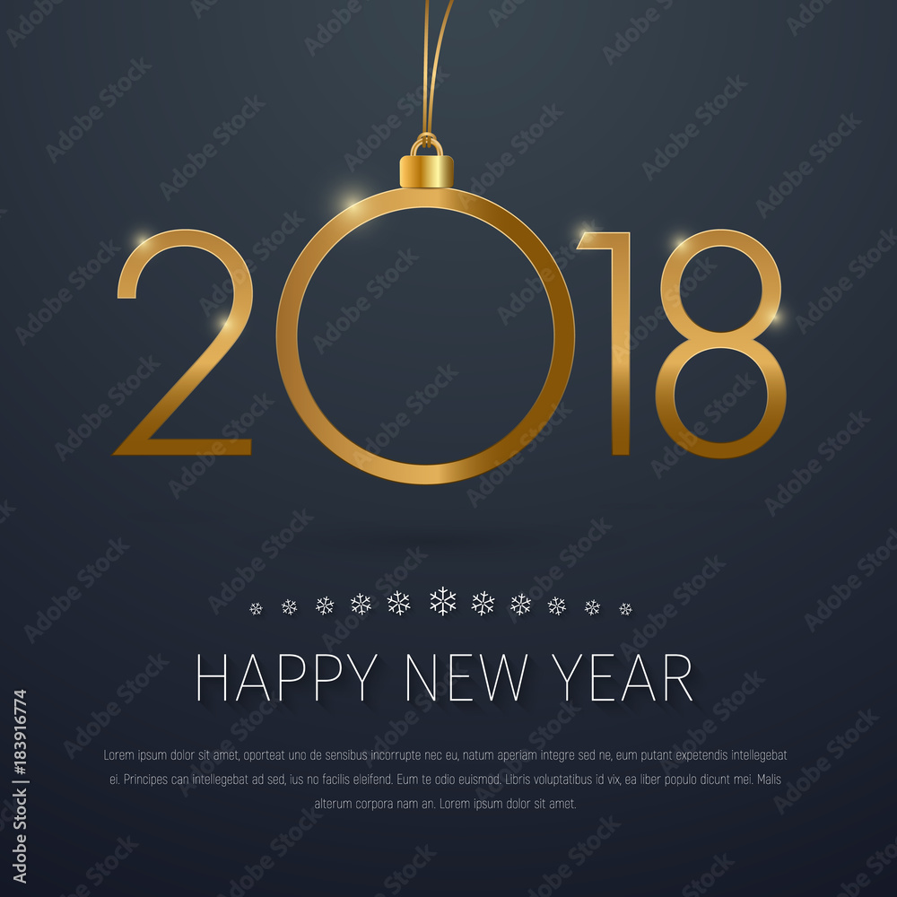 Template of a square vector banner Happy New Year 2018