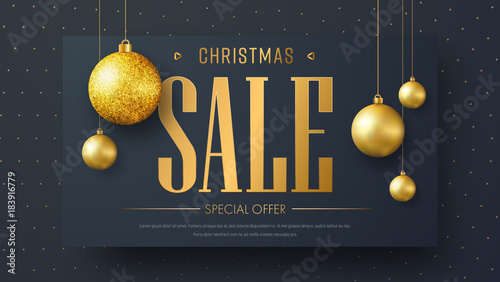 Vector banner template for Christmas sale