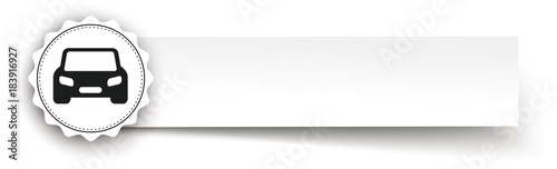 Banner mit Papierzettel mit Autoetikette