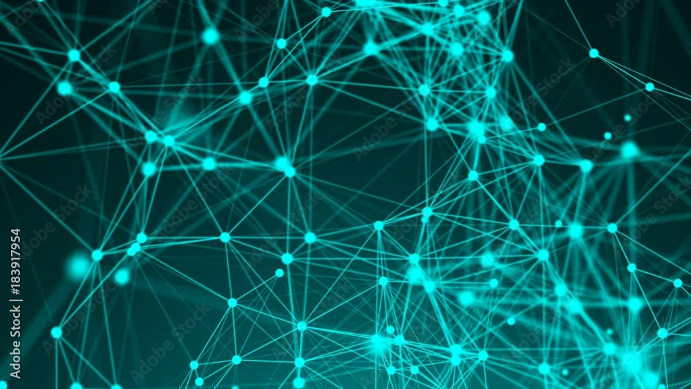 Abstract background, geometry surfaces, lines, digits and points. Abstract grid Seamless loop