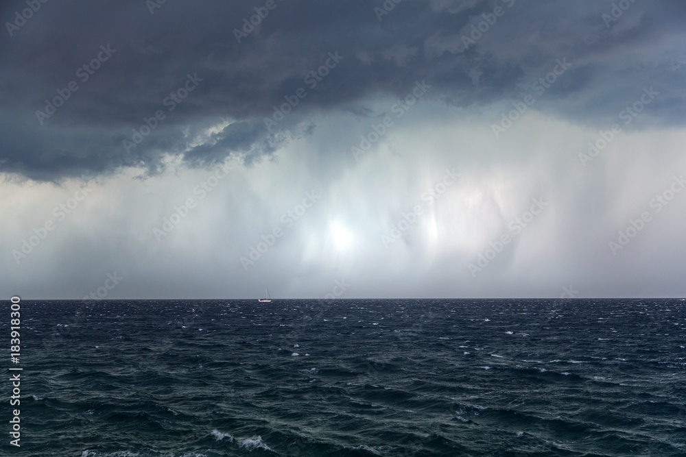 Large storm over the sea photo