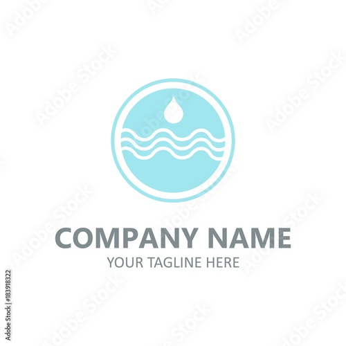 Water nature concept logo element emblem vector illustration