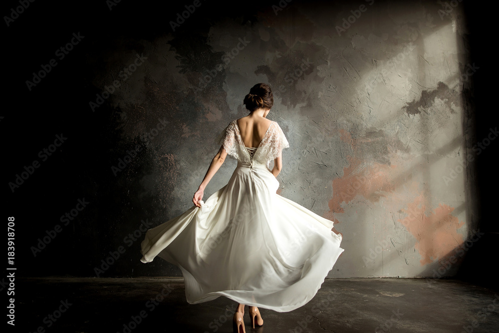 Wedding fashion bride with bouquet in hands Wedding fashion bride with bouquet in hands