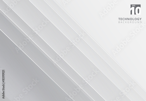 Abstract white and gray image that depicts technology with overlapping diagonal lines.