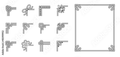 Set of Ornamental Corners Different Style Vintage