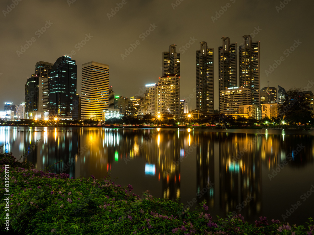 Obraz premium metropolis view from public park