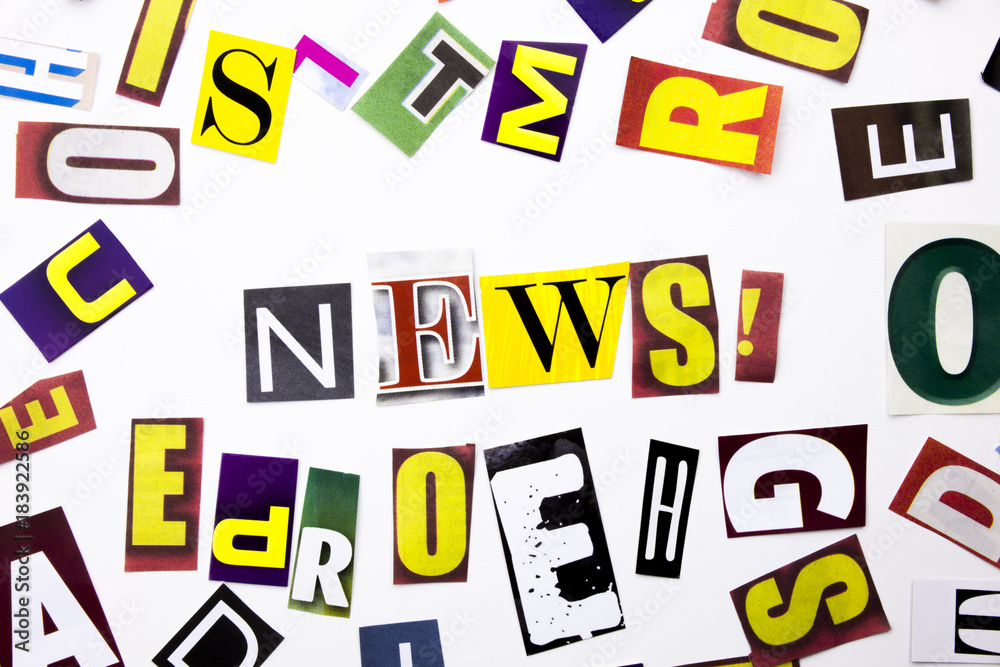 A word writing text showing concept of News made of different magazine newspaper letter for Business case on the white background with copy space