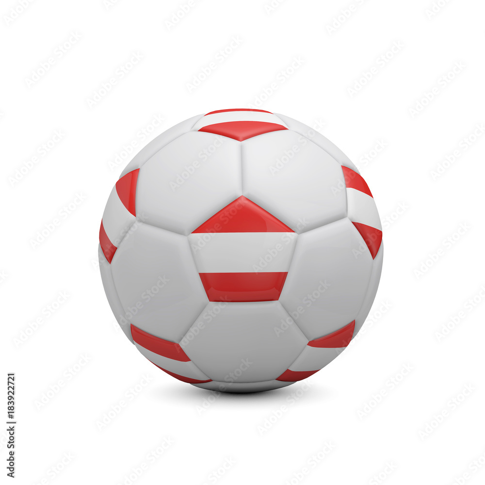 Soccer football with Austria flag. 3D Rendering Soccer football with Austria flag. 3D Rendering