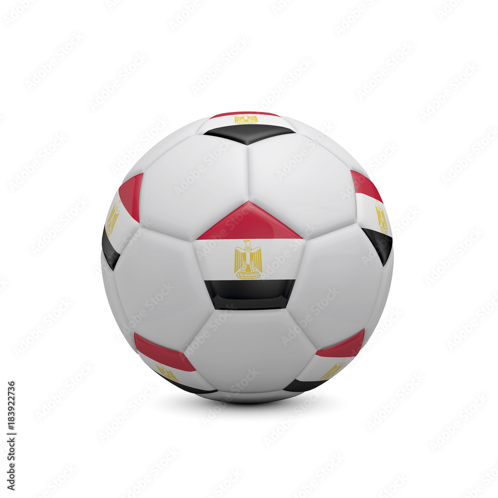 Soccer football with Egypt flag. 3D Rendering Soccer football with Egypt flag. 3D Rendering