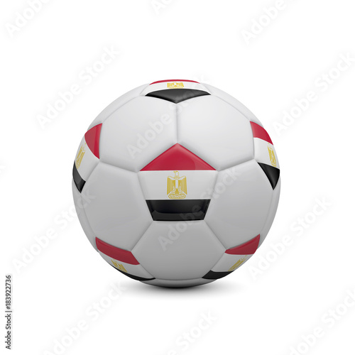 Soccer football with Egypt flag. 3D Rendering