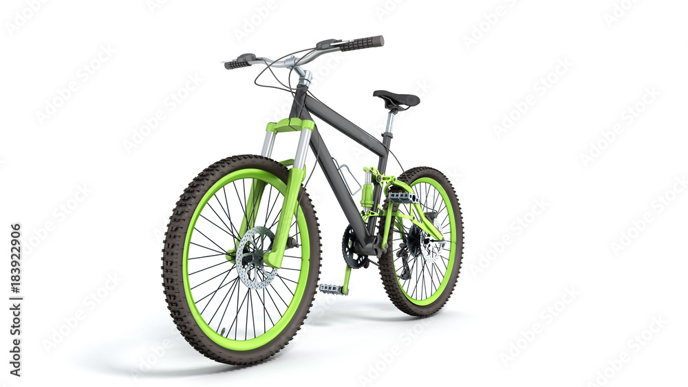 Fototapeta premium black 29er mountain bike on white background