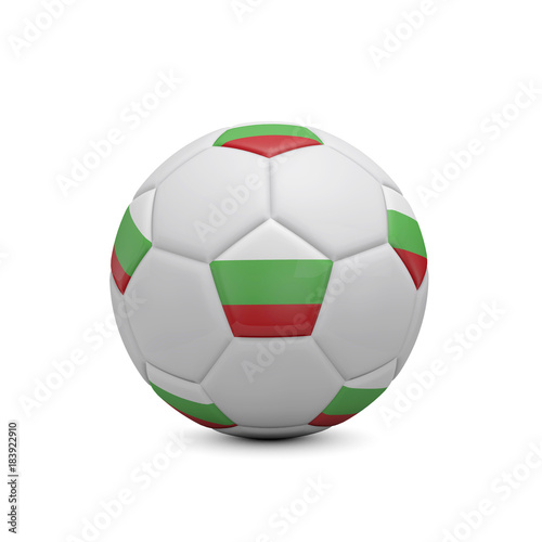 Soccer football with Bulgaria flag. 3D Rendering