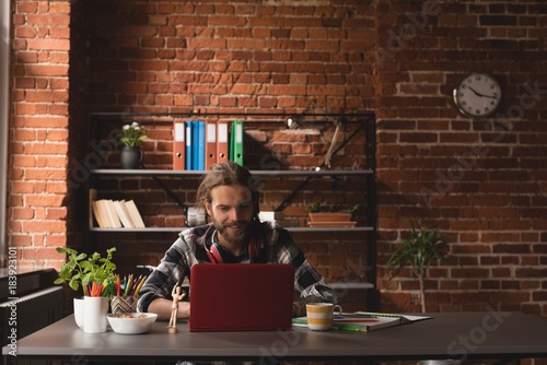Man working at table