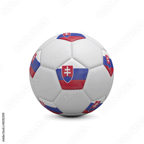 Soccer football with Slovakia flag. 3D Rendering