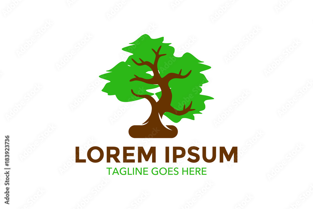 Obraz premium tree and leaf logo. vector illustration. editable