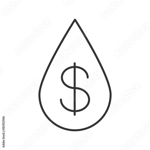 Water energy linear icon