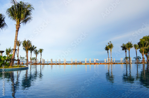 tropical swimming pool   on the beach