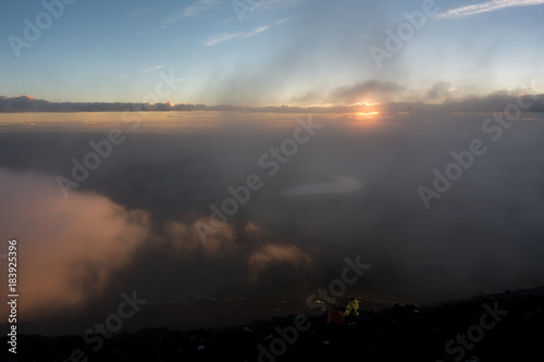 View from Mount Fuji on yamanaka lake