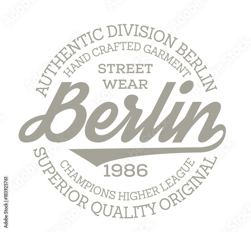 Berlin sport t-shirt design  college sport team style typography for poster  t-shirt or print.