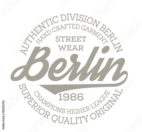 Berlin sport t-shirt design, college sport team style typography for poster, t-shirt or print.