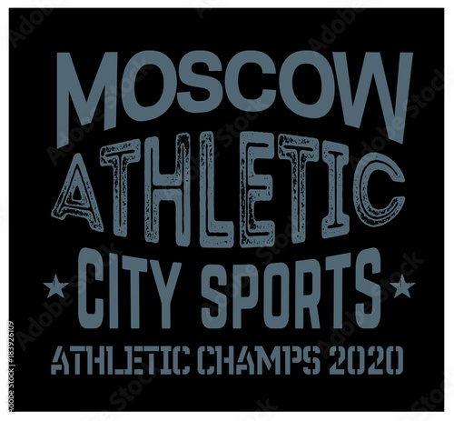 Moscow sport t-shirt design, college sport team style typography for poster, t-shirt or print.