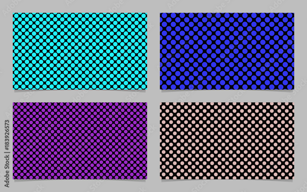 Modern polka dot business card background set - vector company design with colored circles