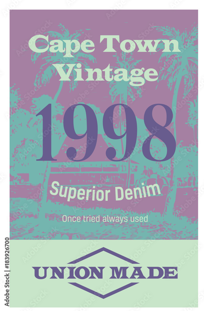 Cape town vintage clothing tag, for retail business, denim or other product.