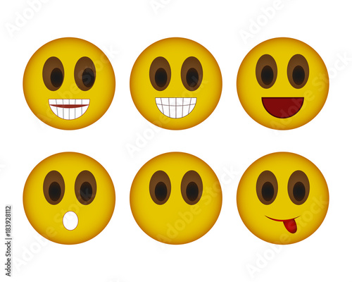 Emoji vector icons set