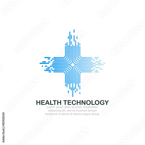 Health technology logo template