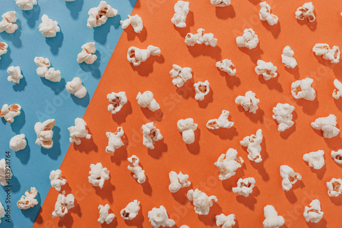 Popcorn on a colorful backg...