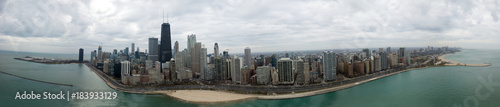 Drone View on Chicago Downtown