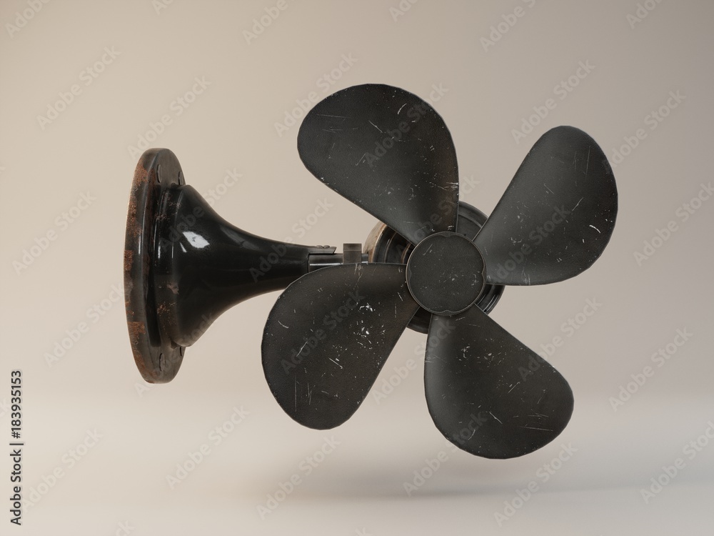 Visualization of the metal fan 3D illustration Visualization of the metal fan 3D illustration