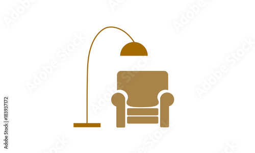 Reclining chair with lamp